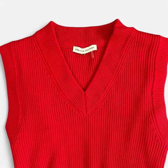 English Factory women's red sweater vest Size M - Picture 2 of 5